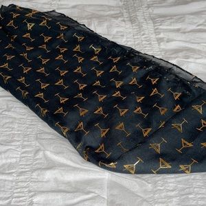gold martini pattern scarf
